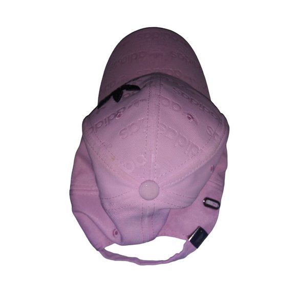 Adidas Logo Pink Baseball Hat Adjustable Buckle Strap Unisex Pink Cap One Size - Picture 10 of 10